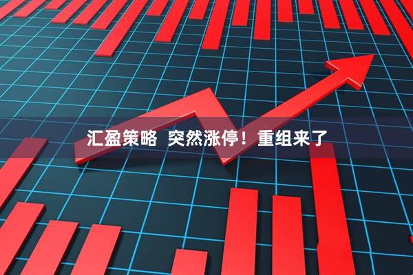 汇盈策略  突然涨停！重组来了