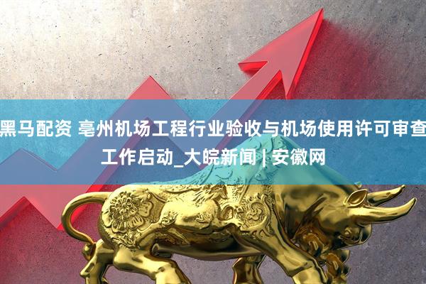 黑马配资 亳州机场工程行业验收与机场使用许可审查工作启动_大皖新闻 | 安徽网